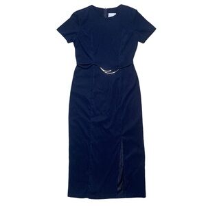 Scarlett vintage dark navy blue short sleeve maxi dress 7/8